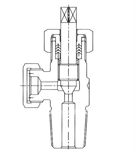 Válvula de cilindro de cloro de latón QF-10 con vástago y eje SS304