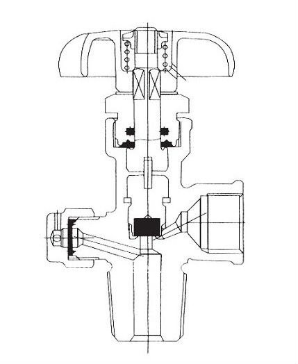 Válvula de cilindro de oxígeno O2 de latón tipo aleta QF-6